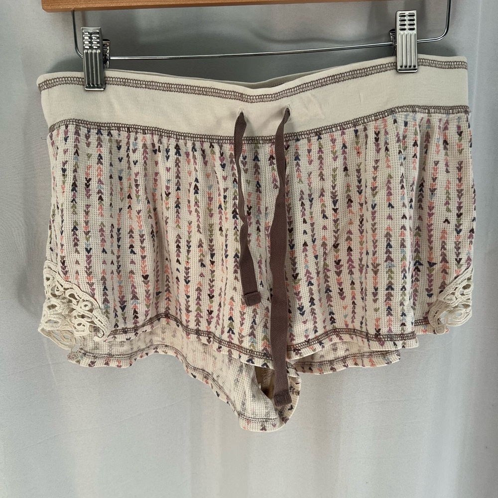 Drawstring PJ Shorts with Lace Detailing